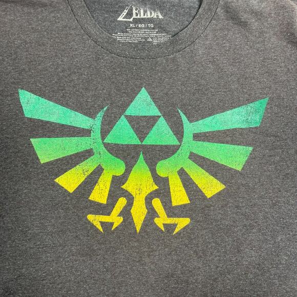 Legend of Zelda Nintendo Logo T-Shirt Gray Sz XL Gamer Comfort Y2K Soft Triforce - Picture 5 of 5